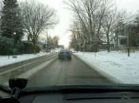 ケベックの雪が積もった道路